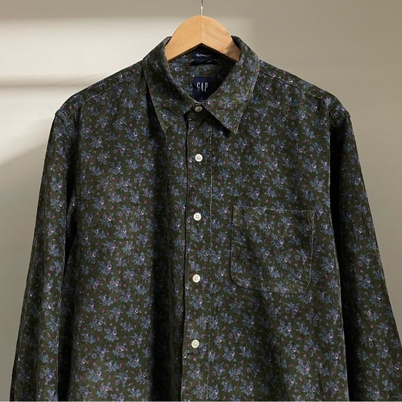 GAP AUTHENTIC RELAX FIT FLORAL PRINT CORDUROY SHIRT FOR MEN’S & WOMEN’S - Picture 3 of 6